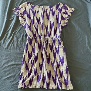 Anthropologie Mermaid lightweight linen purple gray Dress/Tunic/Coverup Size S